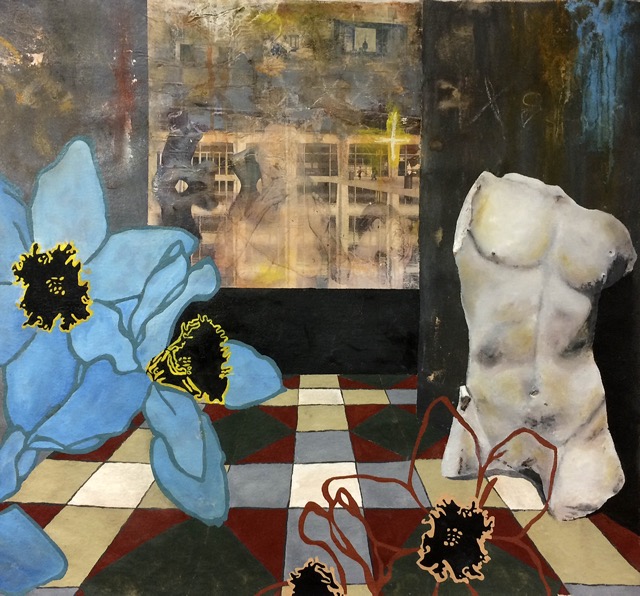 FLOWERS AND TORSO, mixed media on canvas.jpg